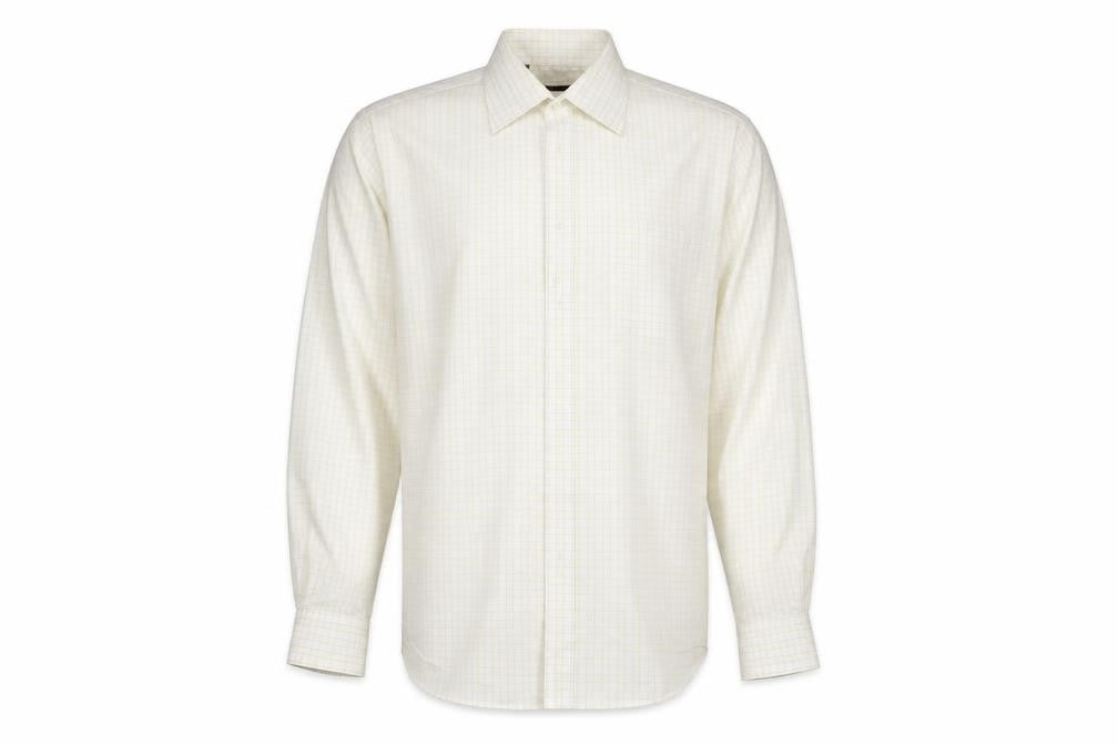 Next Mens Yellow Check   Button-Up Size 17