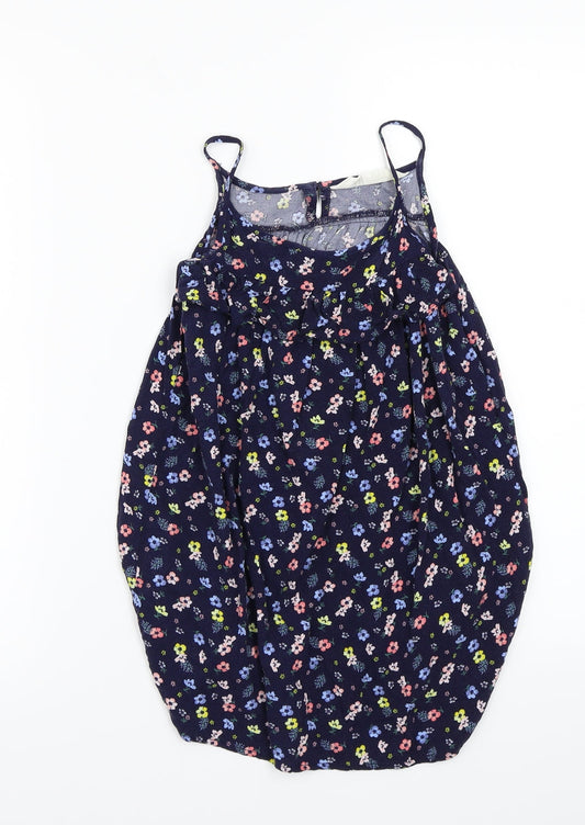 H&M Girls Blue Floral Canvas Basic T-Shirt Size 4 Years