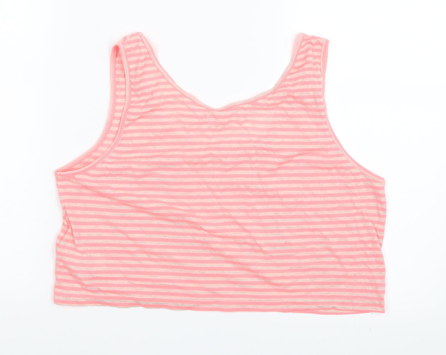 New Look Womens Pink Striped  Basic Tank Size 12