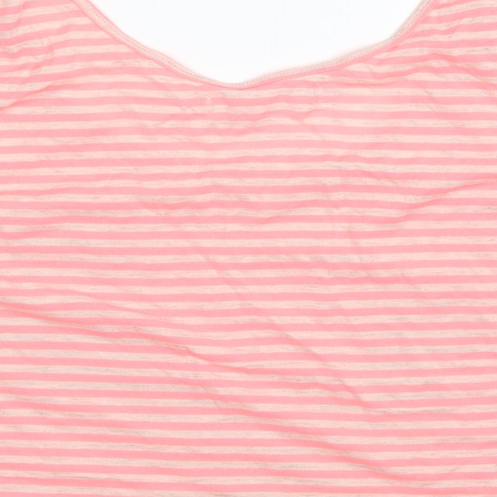New Look Womens Pink Striped  Basic Tank Size 12