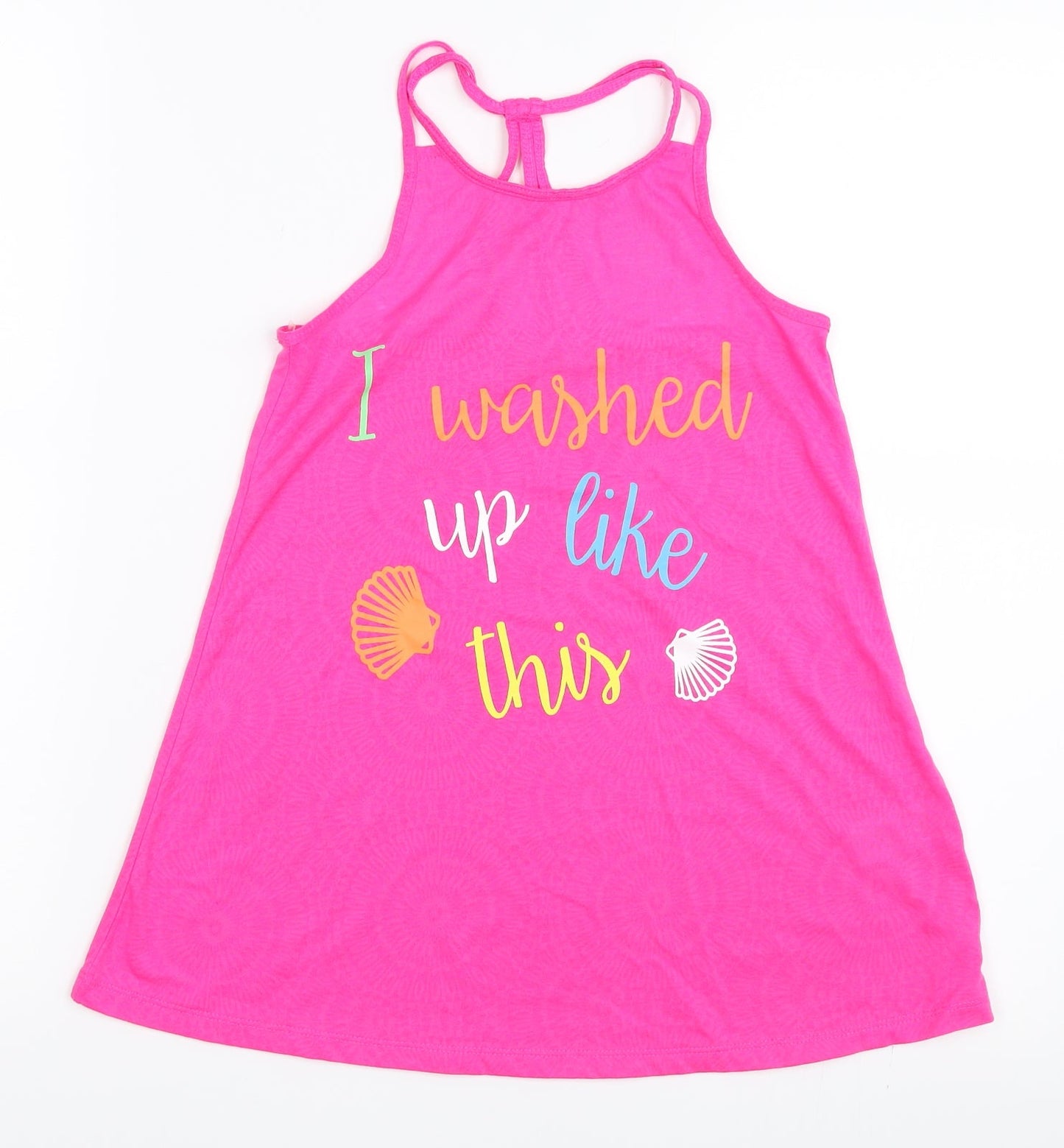 Matalan Girls Pink   Basic Tank Size 5 Years  - Mermaid