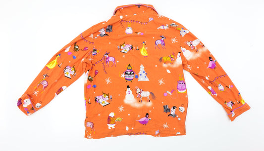 MAKE TIME TO DREAM  Womens Orange   Basic Button-Up Size M