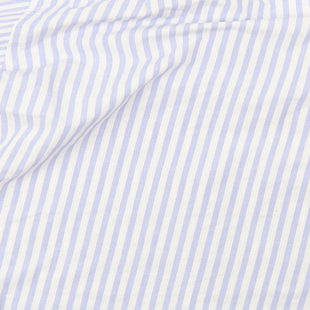 Marks and Spencer  Mens Blue Striped   Dress Shirt Size M