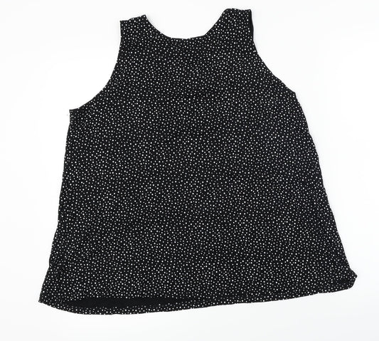 The Basics  Womens Black Polka Dot  Basic T-Shirt Size M