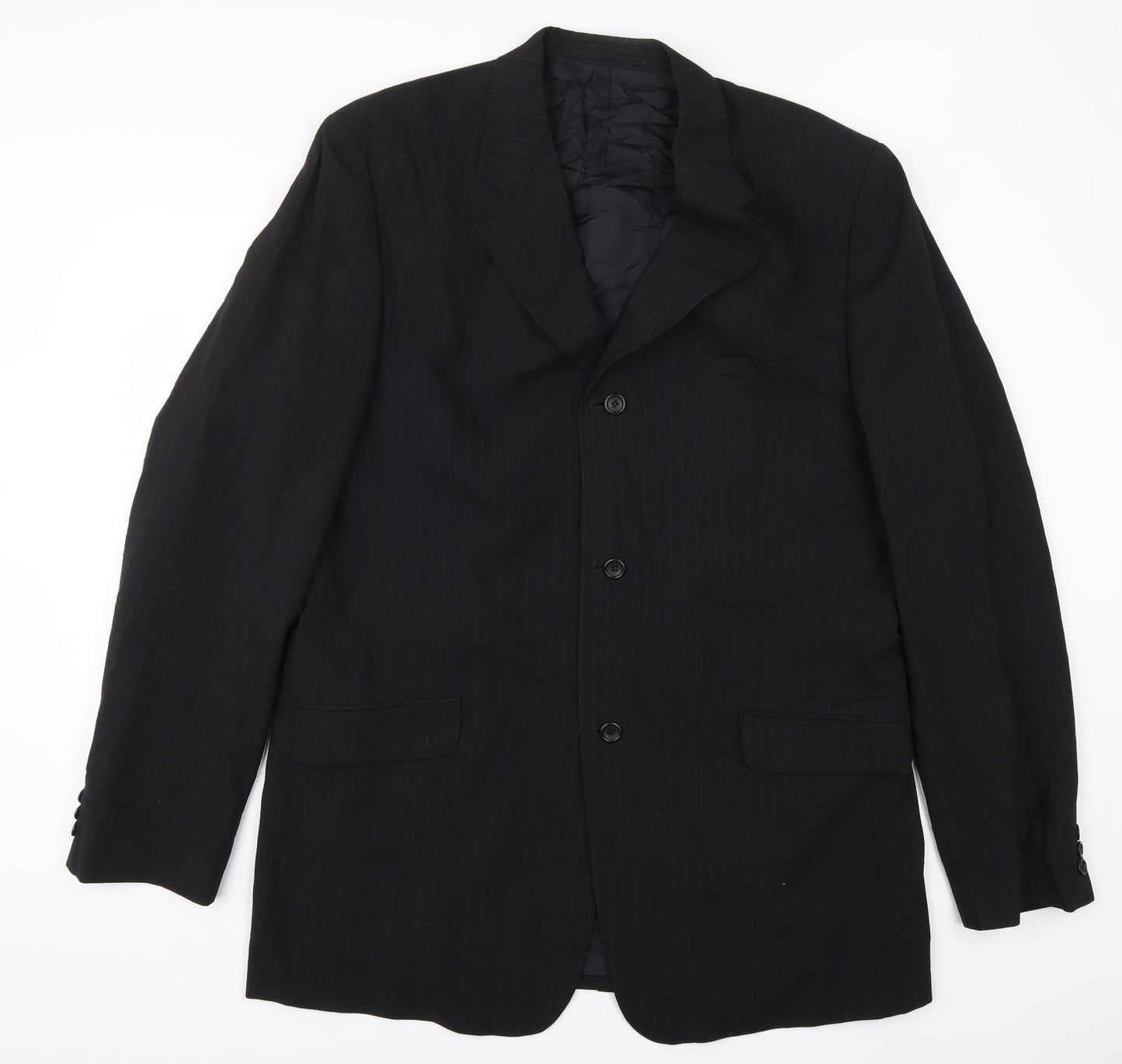 BPC Mens Black Striped  Jacket Suit Jacket Size 46