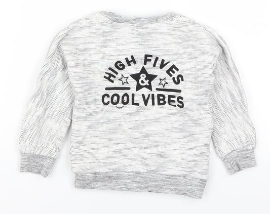 George Boys Grey   Basic T-Shirt Size 12-18 Months  - High Fives Cool Vibes