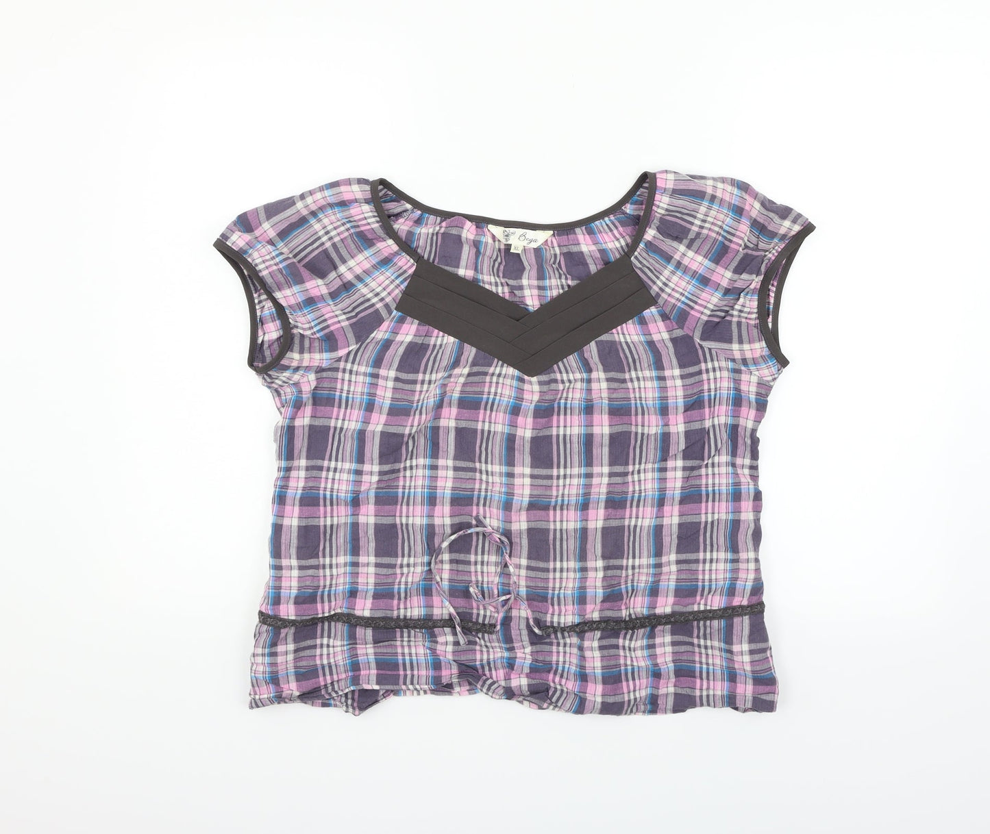bega Womens Pink Check  Basic T-Shirt Size XL