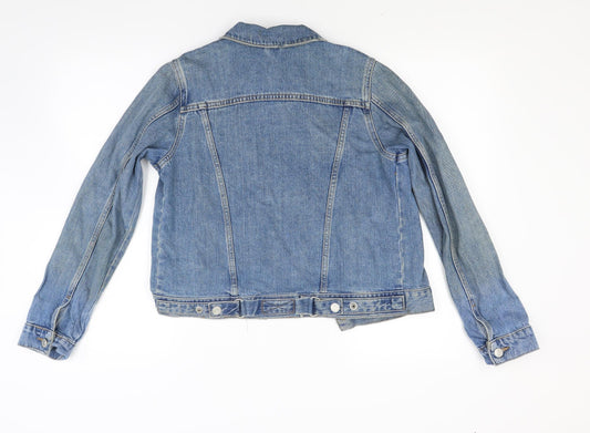 Topshop Womens Blue  Denim Jacket Coat Size 8