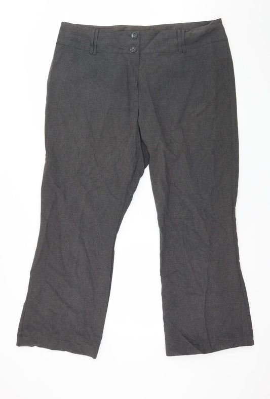 Papaya Womens Grey   Trousers  Size 18 L27 in