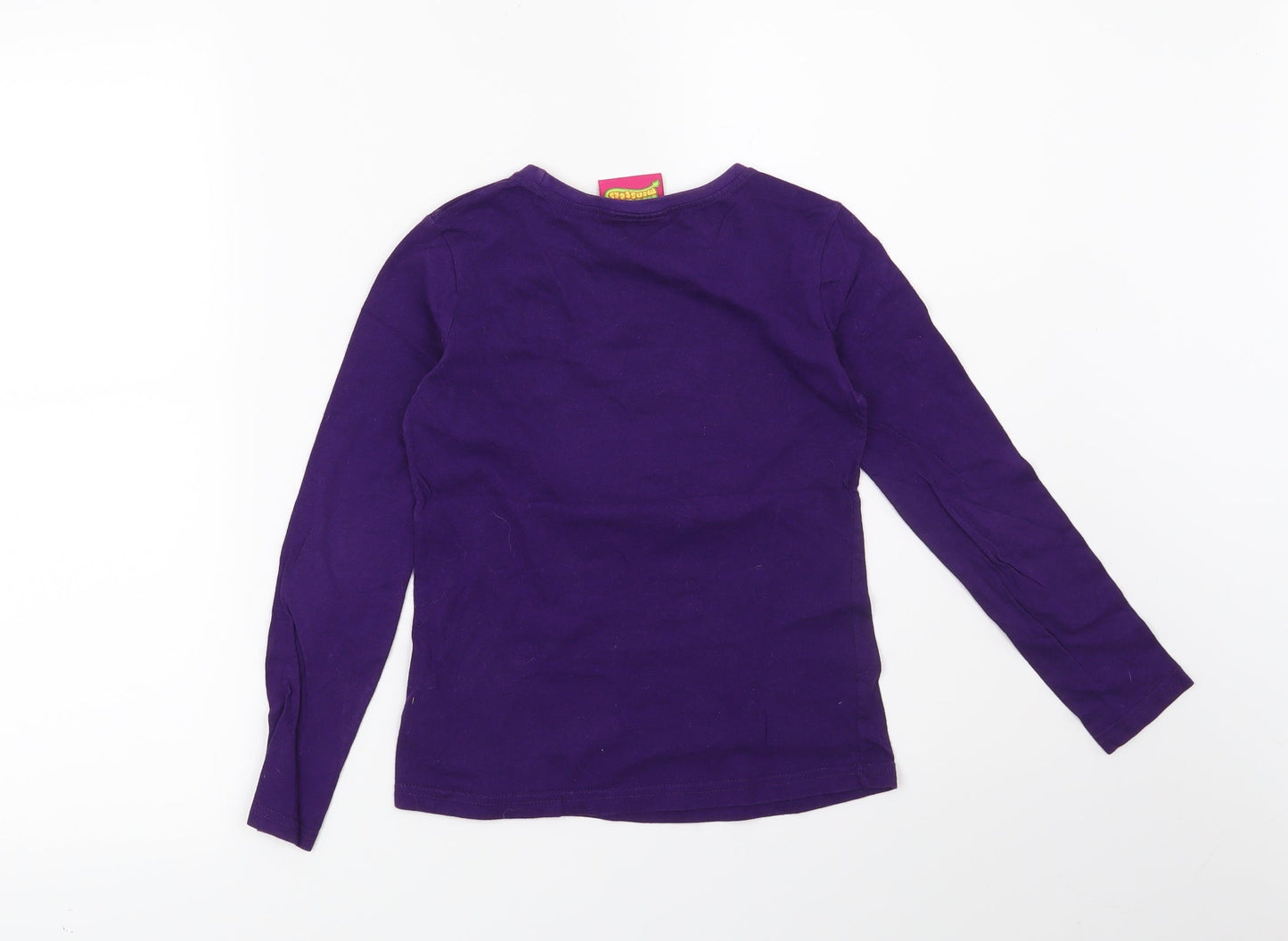 Preworn Girls Purple   Basic T-Shirt Size 7-8 Years  - Moshi Monsters