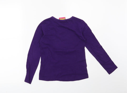 Preworn Girls Purple   Basic T-Shirt Size 7-8 Years  - Moshi Monsters
