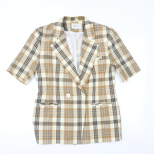 Perceptions Womens Brown Check  Jacket  Size 14