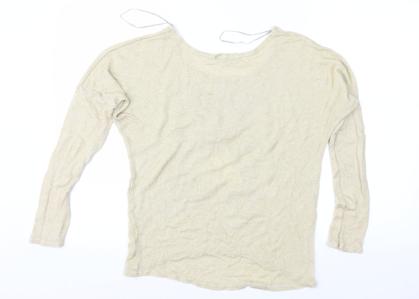 SHELIKES Womens Gold   Pullover Jumper Size S