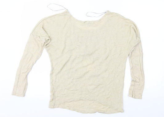 SHELIKES Womens Gold   Pullover Jumper Size S