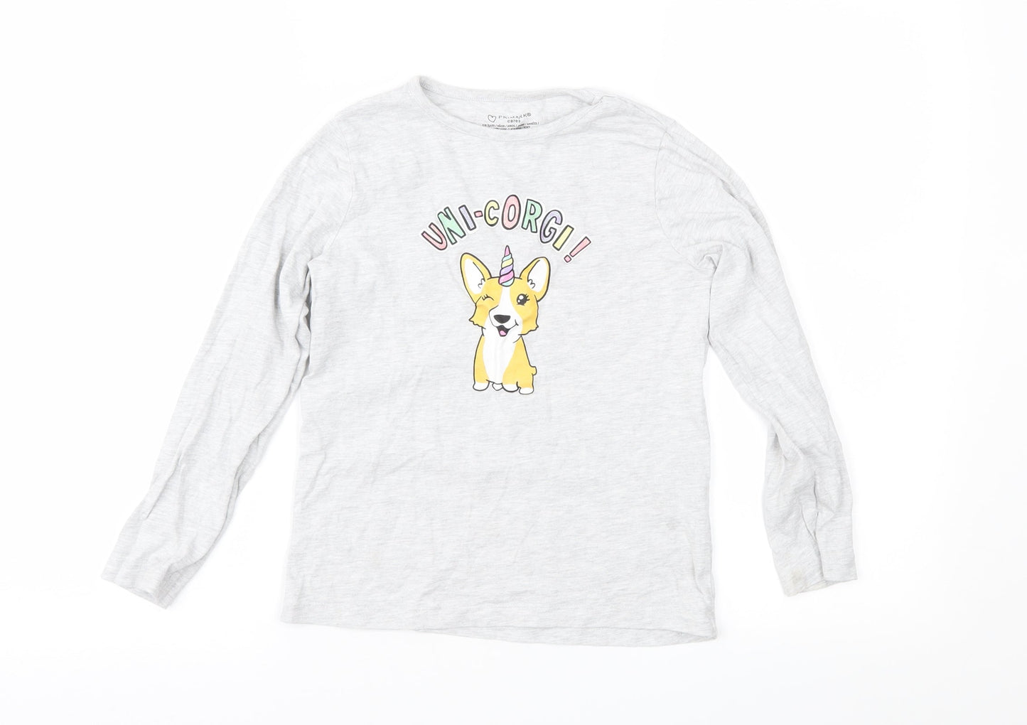 Primark Girls Grey   Basic T-Shirt Size 7-8 Years