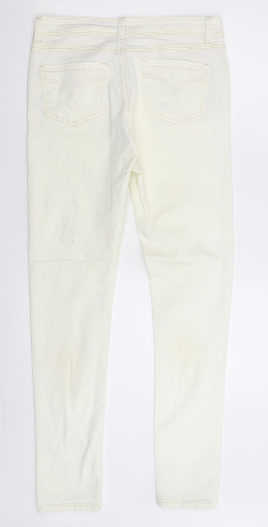 Denim Co Womens White  Denim Skinny Jeans Size 10 L32 in