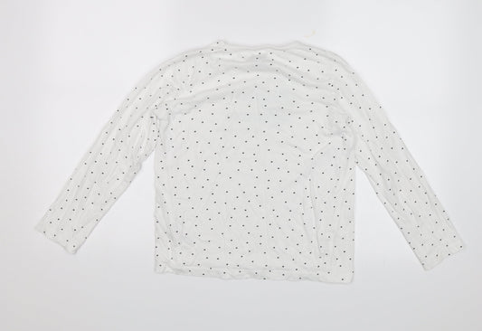 Primark Girls White Polka Dot  Basic T-Shirt Size 10-11 Years  - Selfie Queen