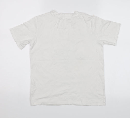 Preworn Boys White   Basic T-Shirt Size 9-10 Years  - Christmas