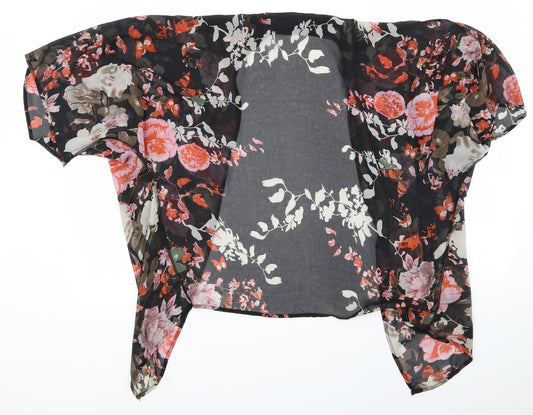 Preworn Womens Black Floral  Basic Blouse Size L