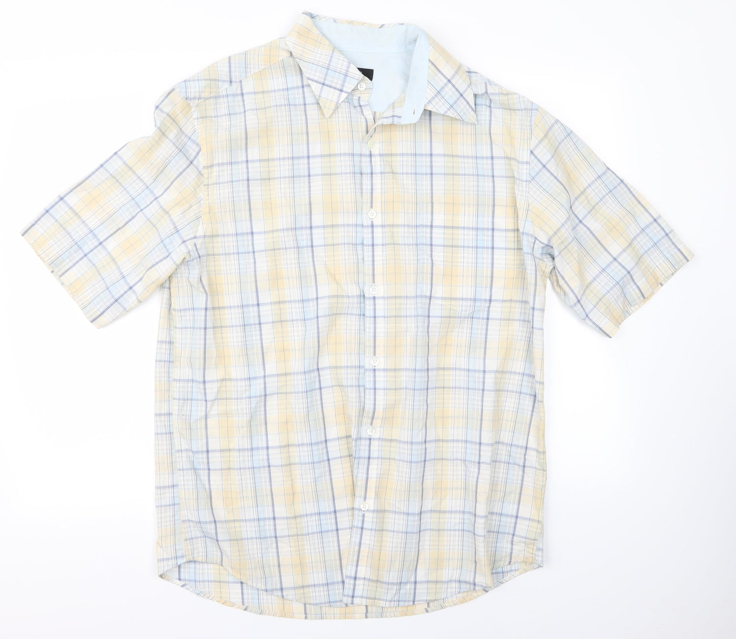 NEXT Mens Blue Check   Button-Up Size L