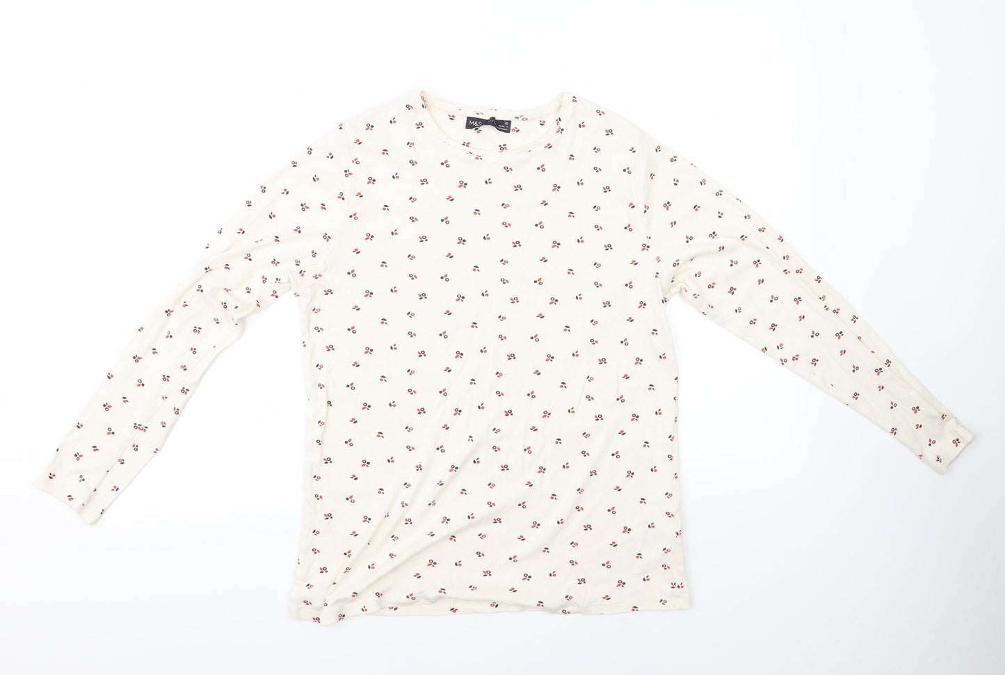 m&s Mens White Fair Isle   Button-Up Size 16