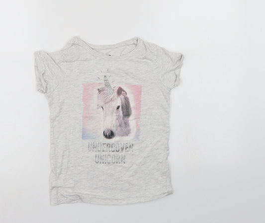 Primark Girls Grey   Basic T-Shirt Size 8-9 Years