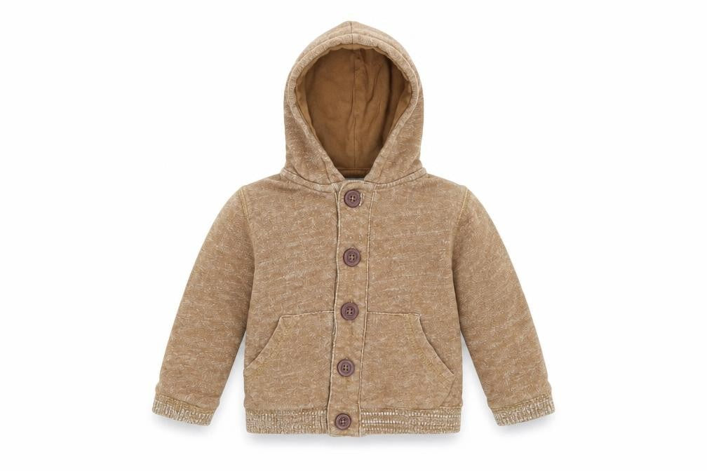 Preworn Boys Brown   Cardigan Hoodie Size 2-3 Years