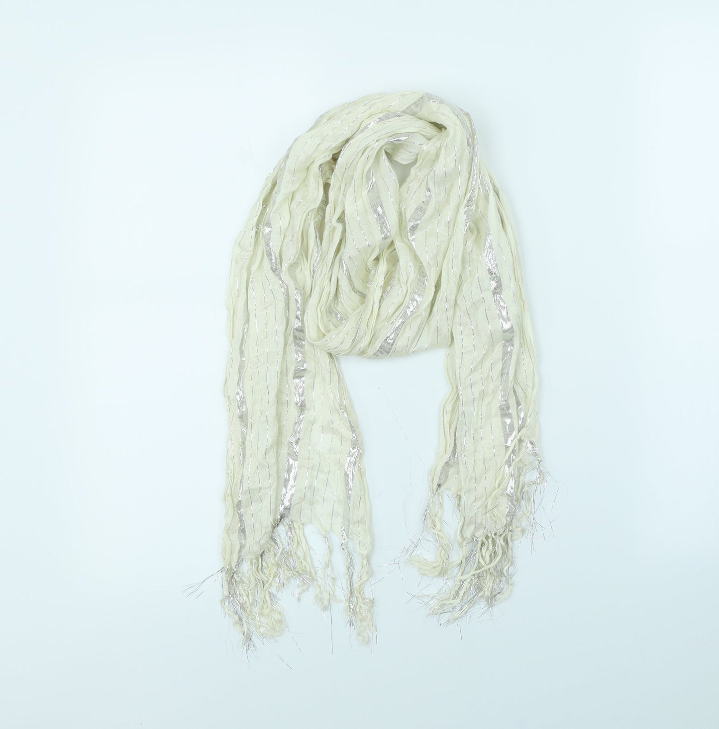 Preworn Womens Yellow Striped   Scarf