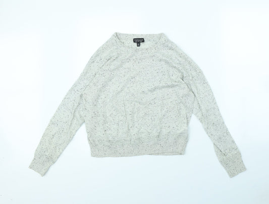 Topshop Womens Grey Polka Dot  Pullover Jumper Size 10