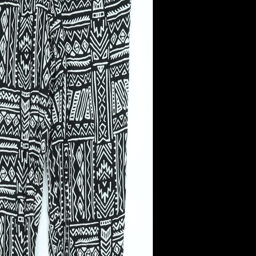 Divided Womens Black Geometric  Jogger Trousers Size 12 L28 in