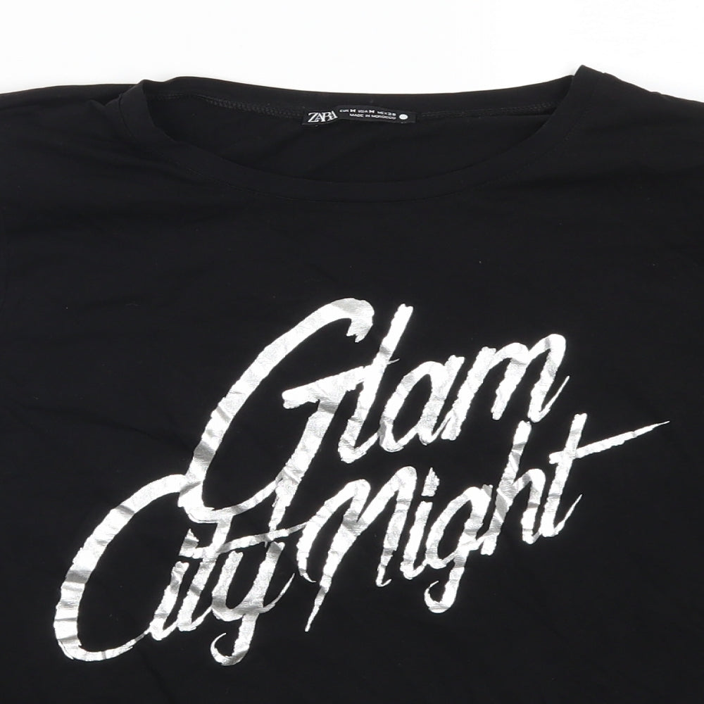 Zara Womens Black   Basic T-Shirt Size M  - Glam City Night