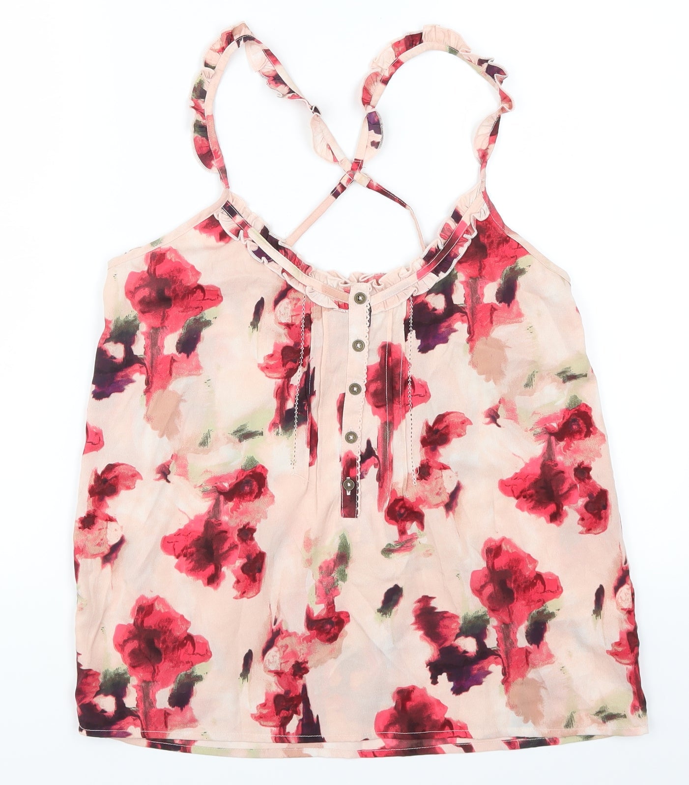 La Redoute Womens Pink Floral  Basic Tank Size 10
