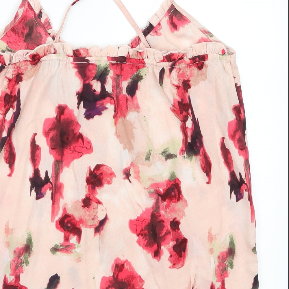 La Redoute Womens Pink Floral  Basic Tank Size 10