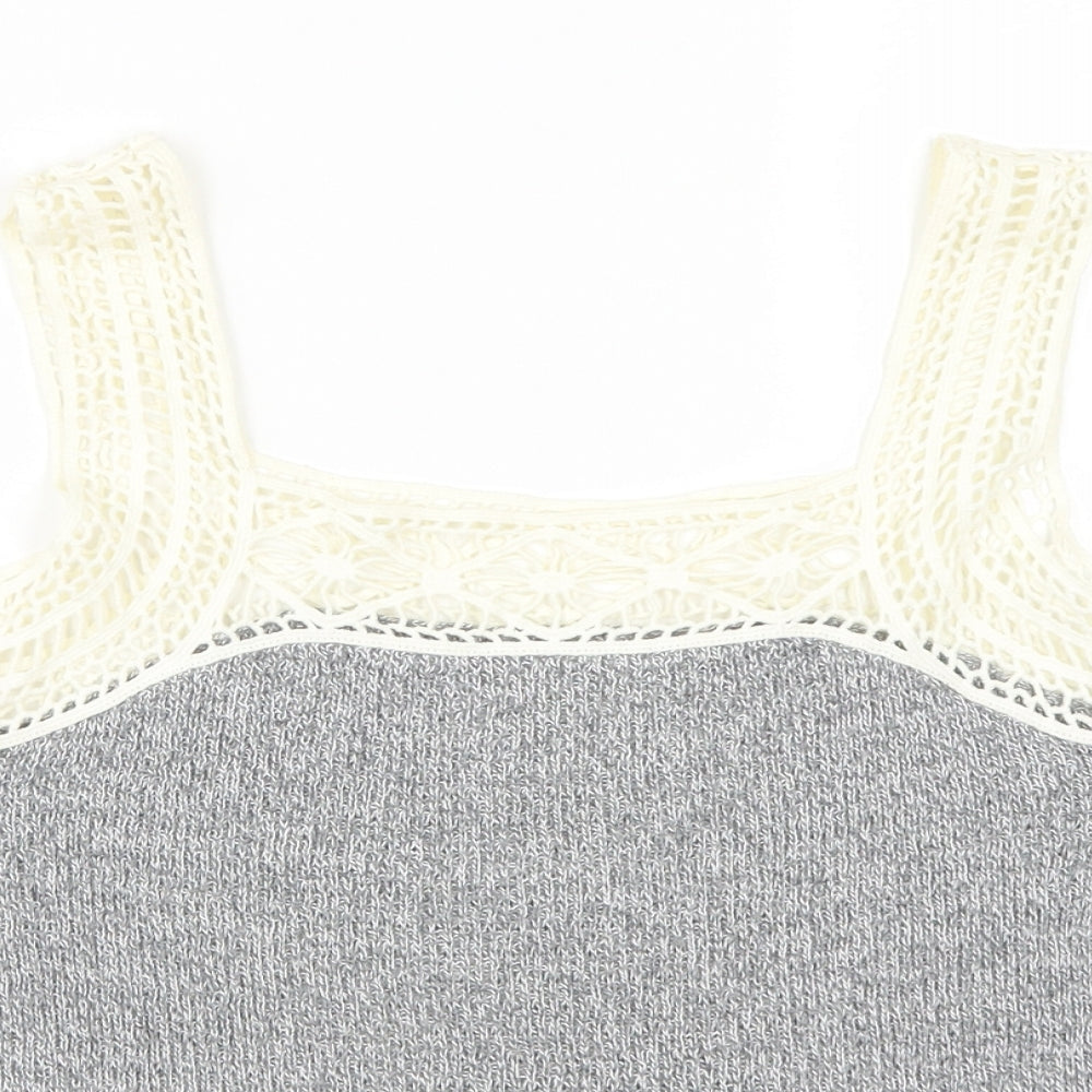 Hollister Womens Grey   Pullover Jumper Size S  - Lace Detail