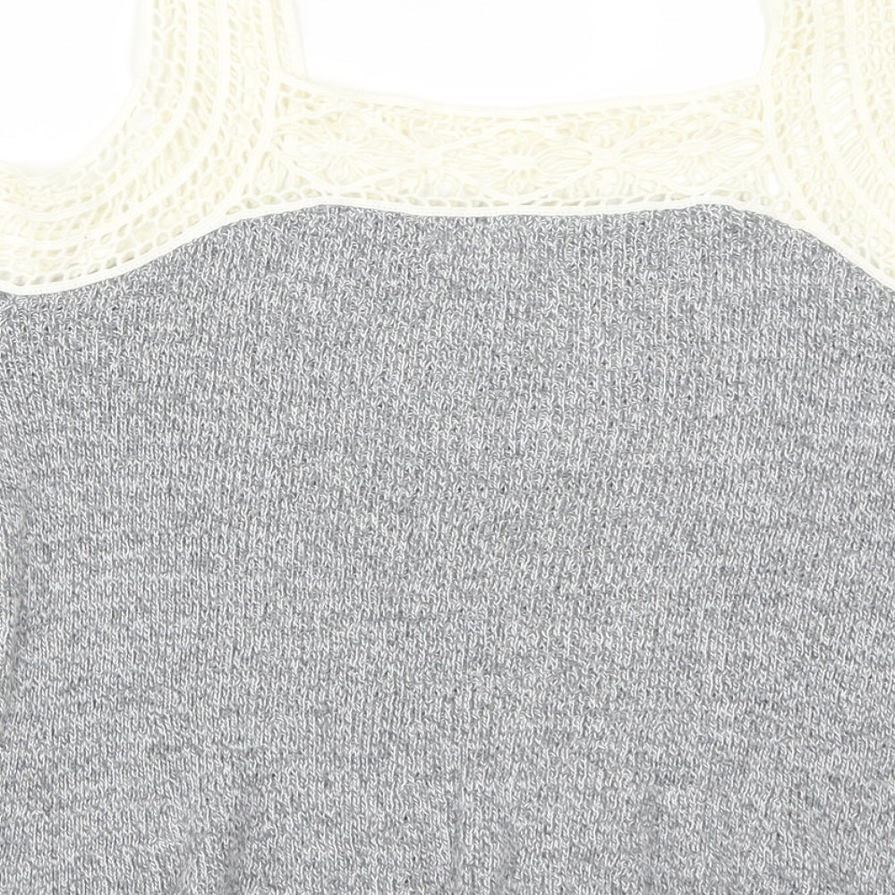 Hollister Womens Grey   Pullover Jumper Size S  - Lace Detail