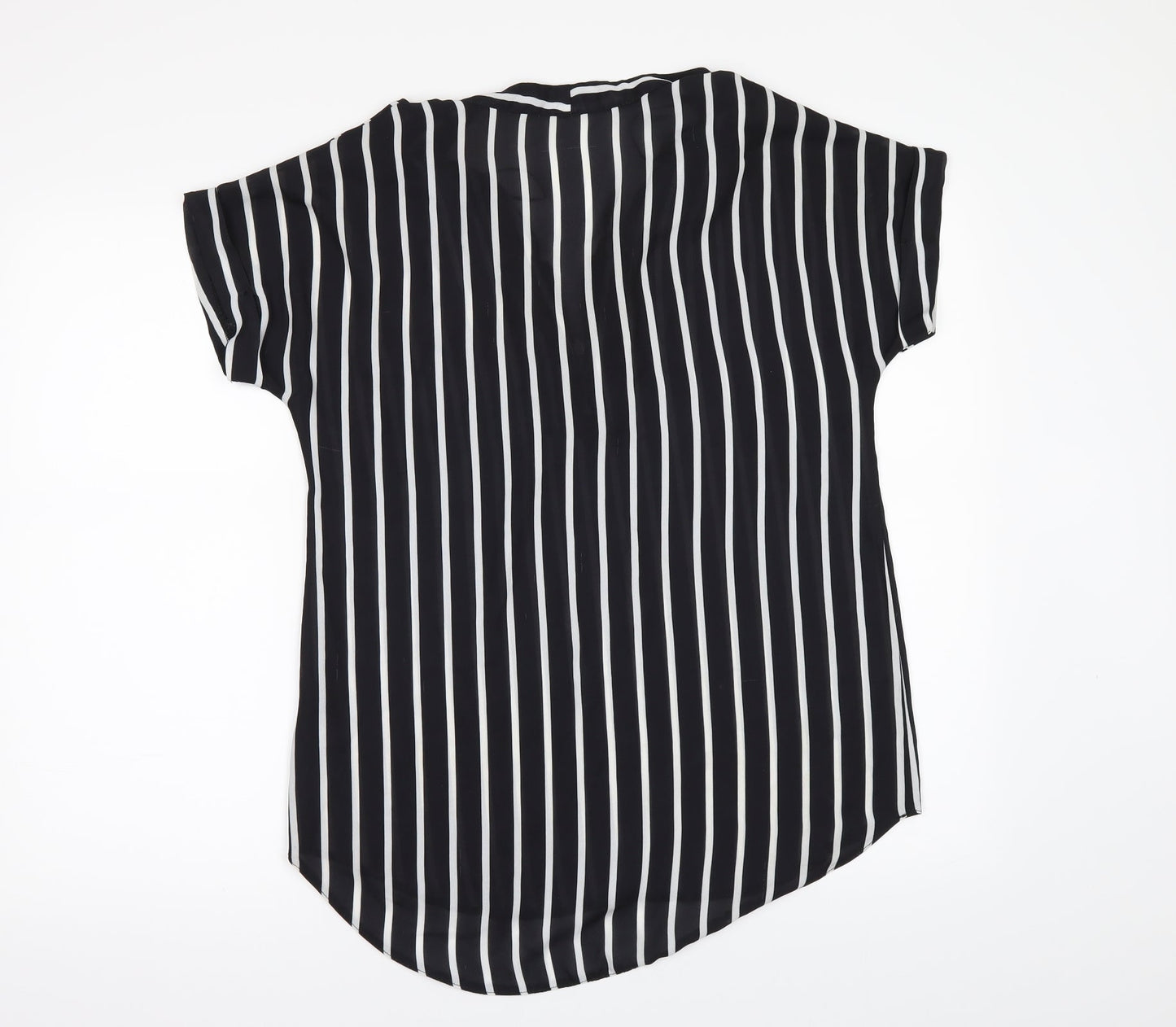 Select Womens Black Striped  Tunic Blouse Size 6