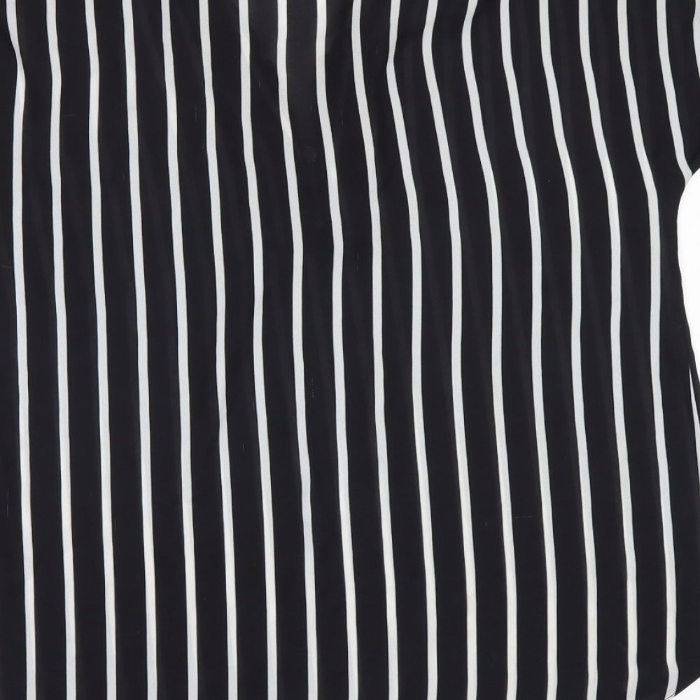 Select Womens Black Striped  Tunic Blouse Size 6
