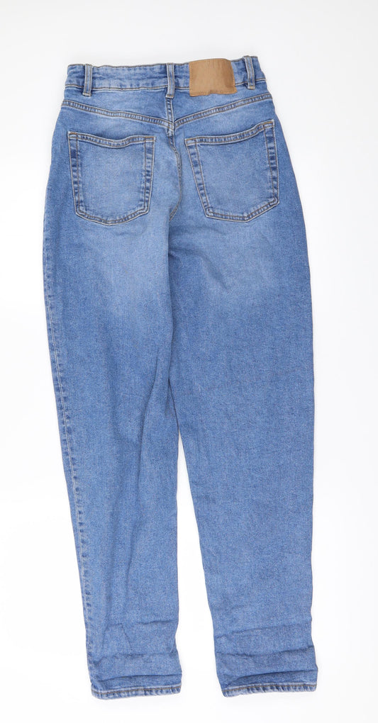 H&M Womens Blue  Denim Straight Jeans Size 8 L28 in