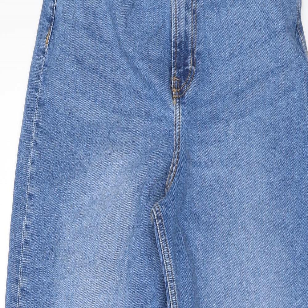 H&M Womens Blue  Denim Straight Jeans Size 8 L28 in