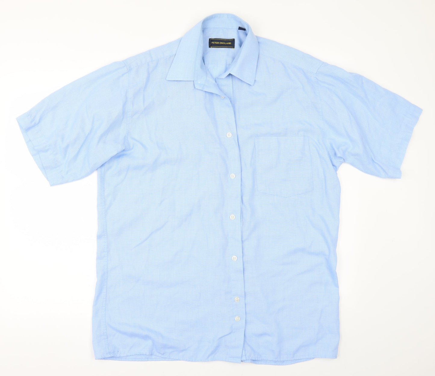 Peter England Mens Blue    Button-Up Size 15.5