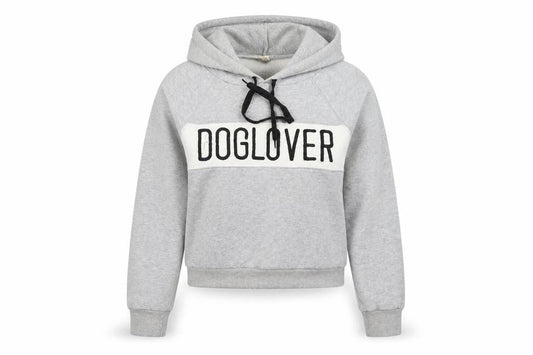 Preworn Womens Grey   Pullover Hoodie Size M  - cropped dog lover