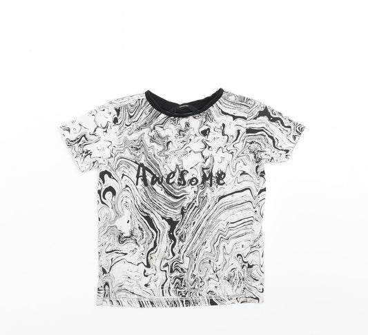 George Boys White   Basic T-Shirt Size 2-3 Years  - Marble effect