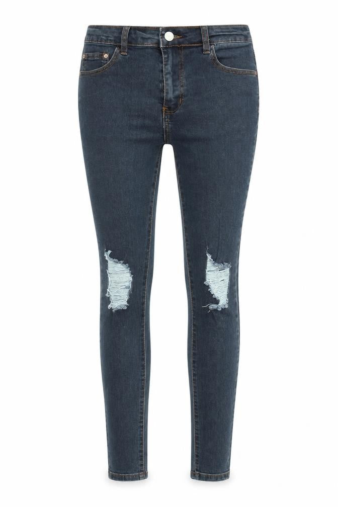 PRETTYLITTLETHING Womens Blue  Denim Skinny Jeans Size 10 L28 in