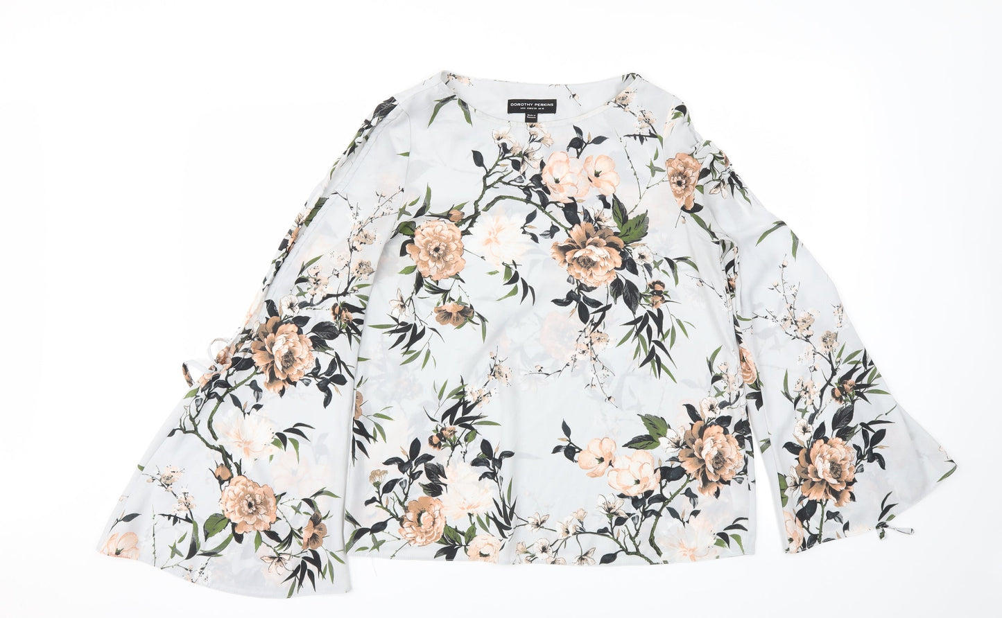 Dorothy Perkins Womens Grey Floral  Basic T-Shirt Size 10