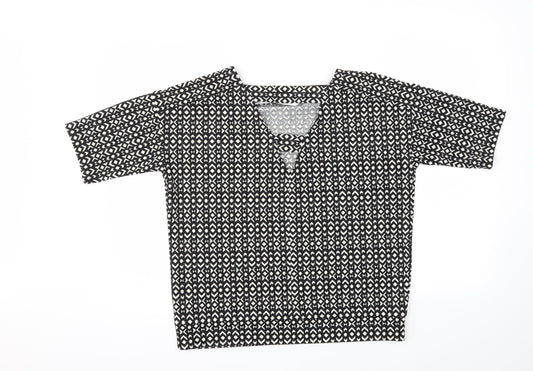 Next  Womens Black Argyle/Diamond  Basic T-Shirt Size 10