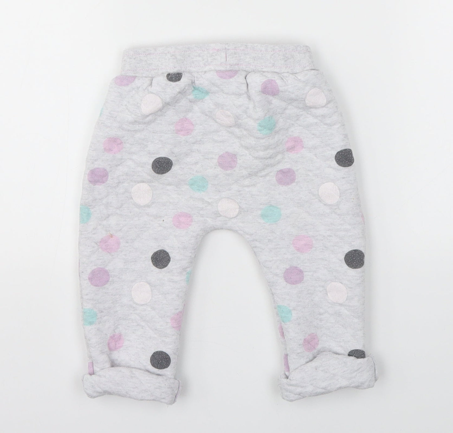 Nutmeg Girls Grey Polka Dot  Sweatpants Trousers Size 12-18 Months
