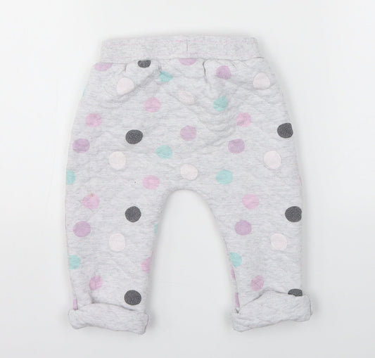 Nutmeg Girls Grey Polka Dot  Sweatpants Trousers Size 12-18 Months