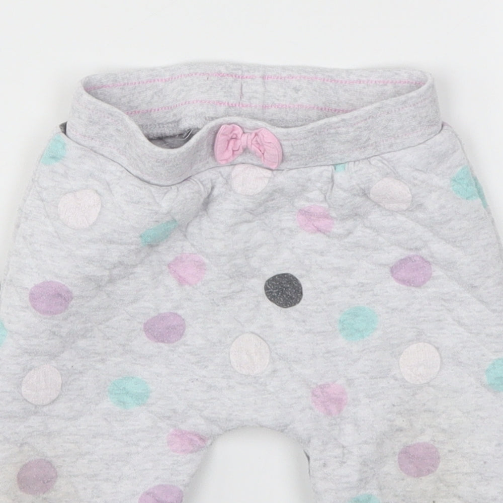 Nutmeg Girls Grey Polka Dot  Sweatpants Trousers Size 12-18 Months