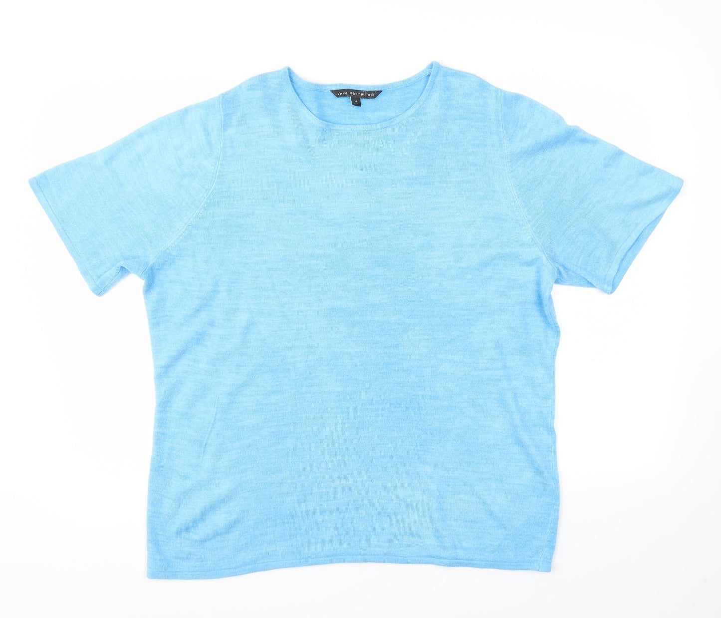 Love knitwear Womens Blue   Basic T-Shirt Size 18