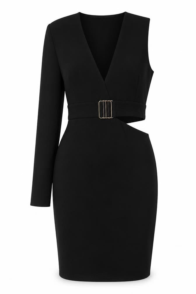 PRETTYLITTLETHING Womens Black   A-Line  Size 6